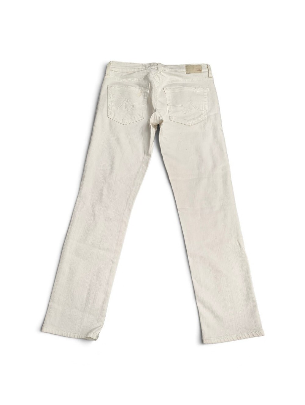 AG Adriano Goldschmied Straight White Distressed Jeans